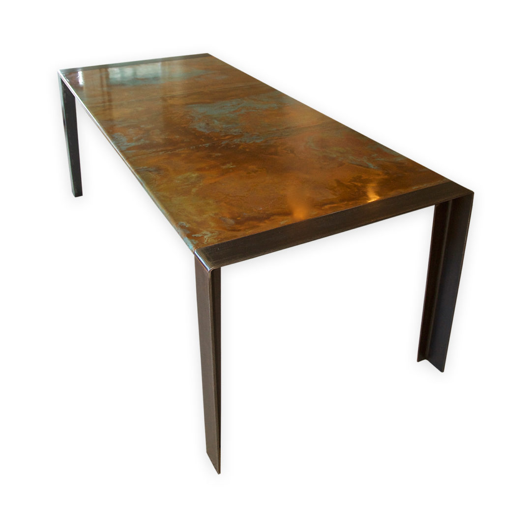 Contemporary Copper Table Copper Dining Table Andrew Nebbett Designs