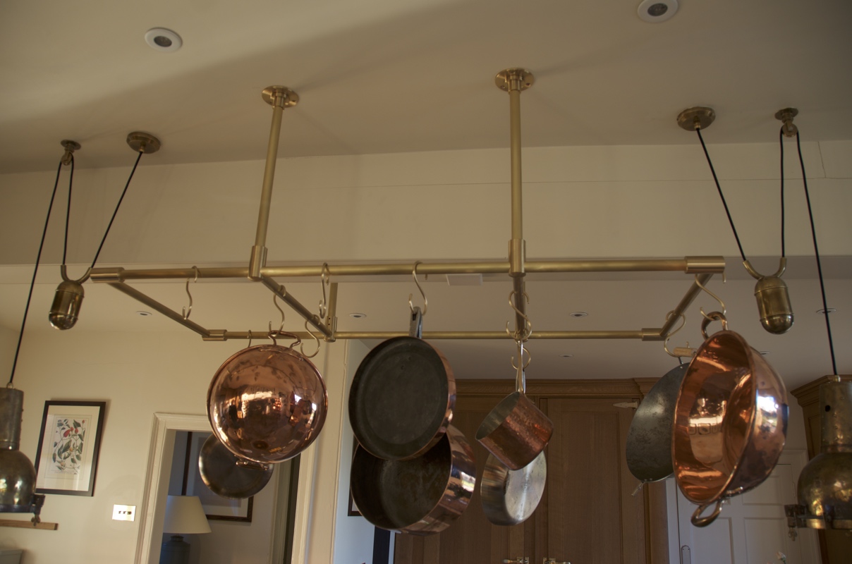 Custom Made Brass Pot Racks Andrew Nebbett Designs