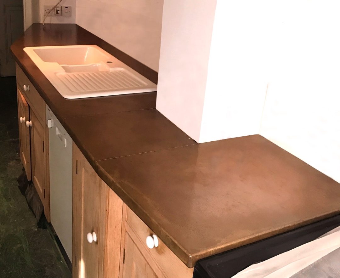 Hand Made & Hand Patinated Copper Worktops Antique Patinated Copper Worktops Andrew Nebbett