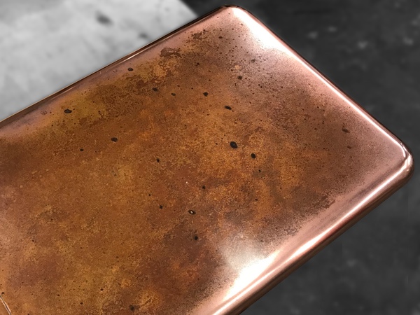 Patinated Antique Copper Bar Worktop