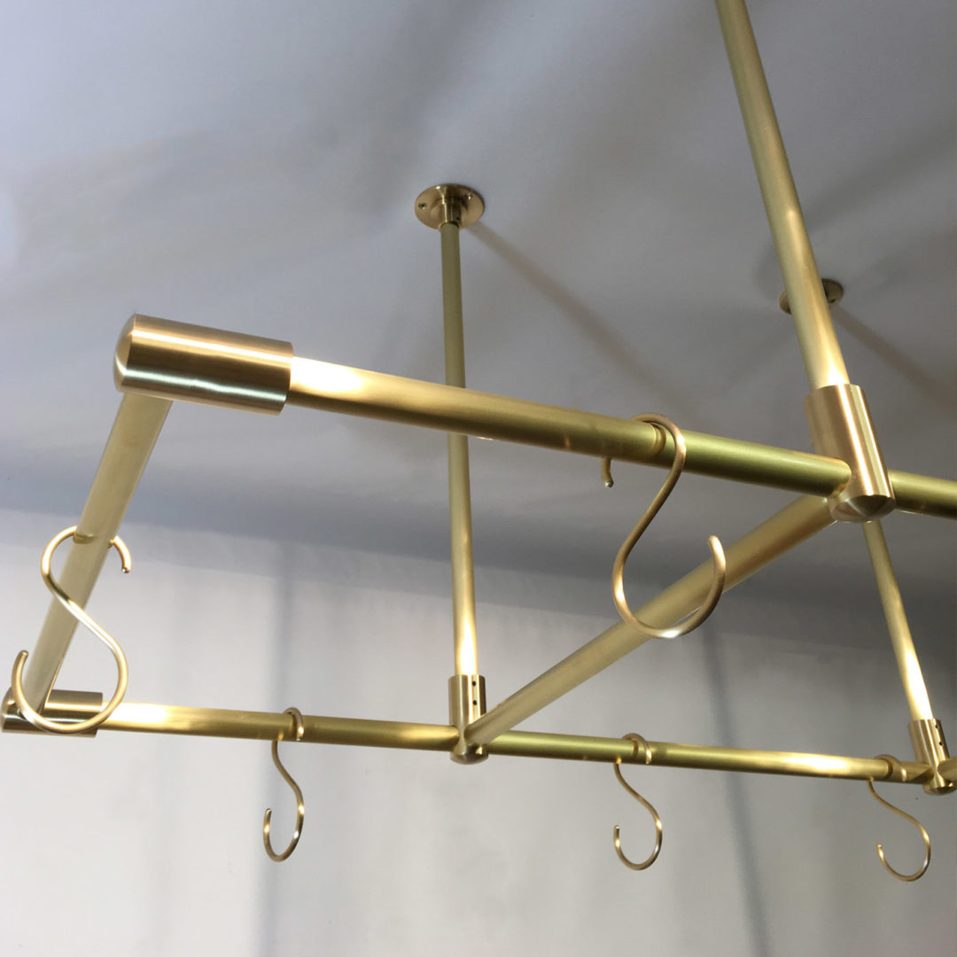Brass Pot Rack Ceiling Mounted Pot Rack Overhead Pan Rack