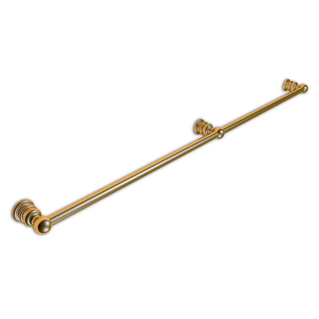 Brass & Steel Rolling Ladder Rail 2500mm Andrew Nebbett Designs