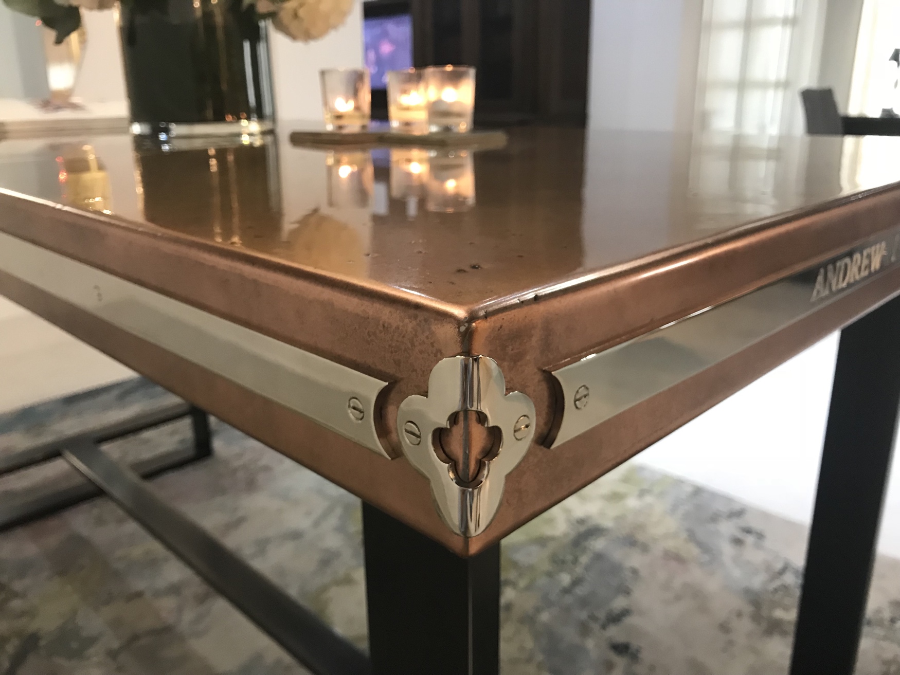 Dining Room Table Decor With Copper
