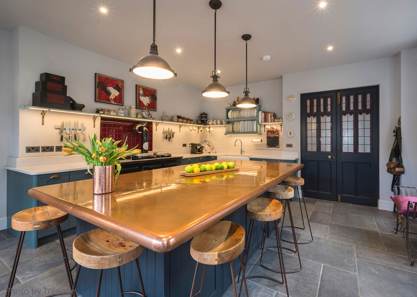 Bespoke Kitchen Island Copper Worktop