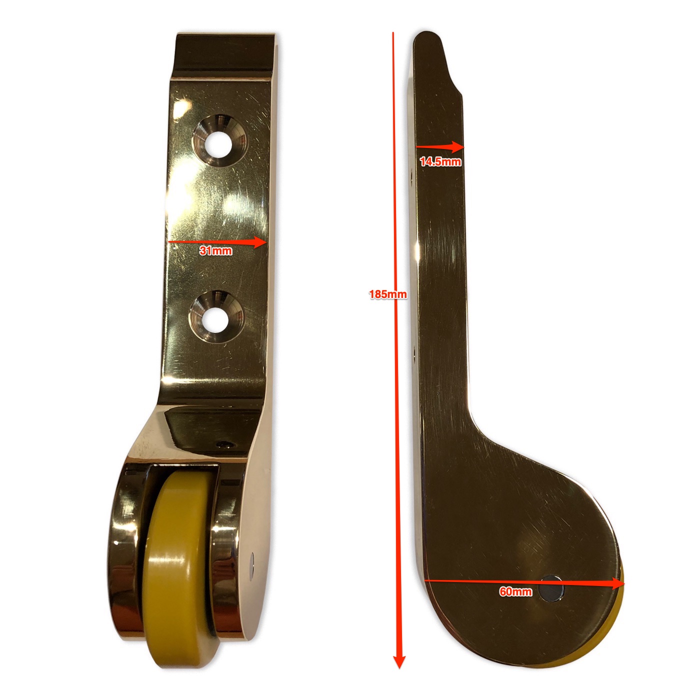 Brass Rolling Castor Feet For Wooden Ladders - Image 9
