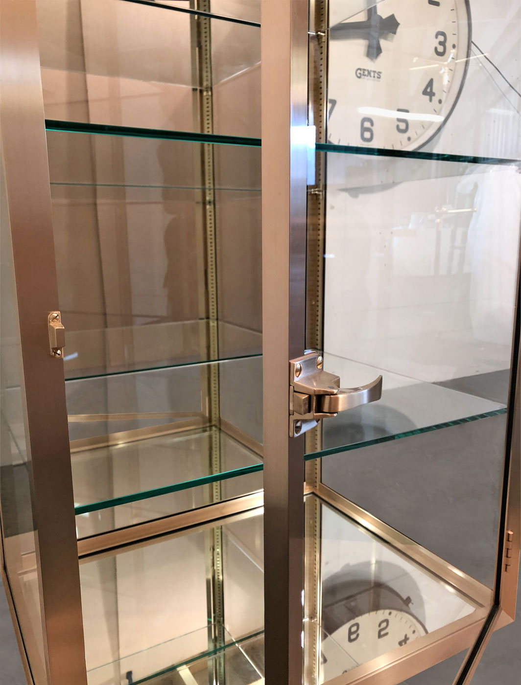 Beautiful Bespoke Brass and Glass Mirror Cabinet