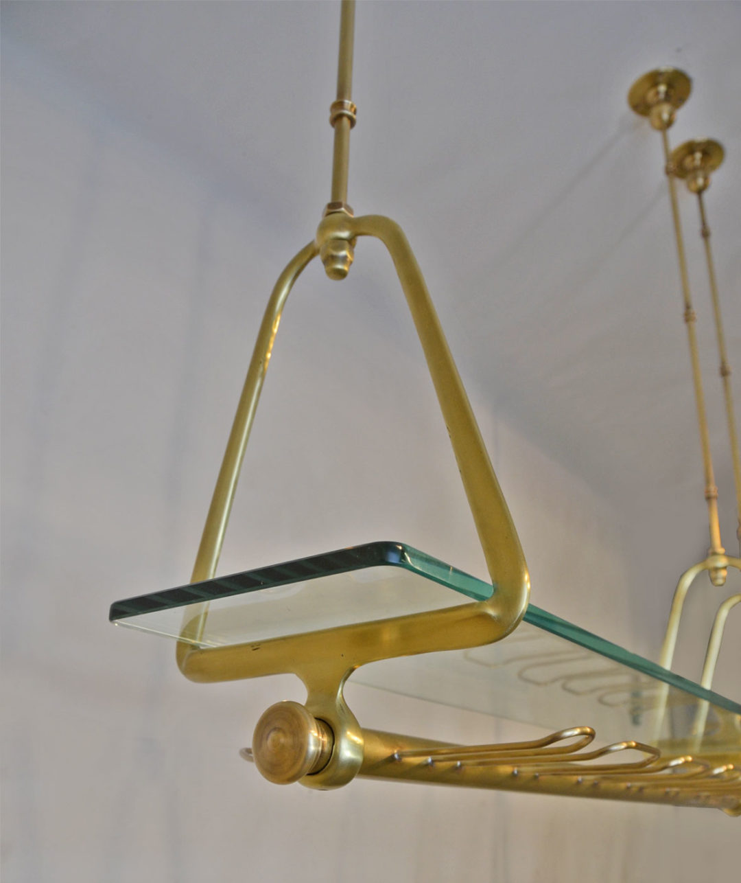 Brass Wine Glass Hanging Shelves Handmade Glassware Storage