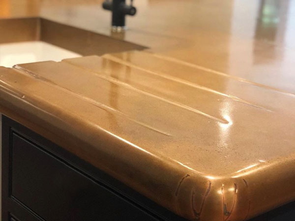 Custom Made Antique Copper Island Worktop