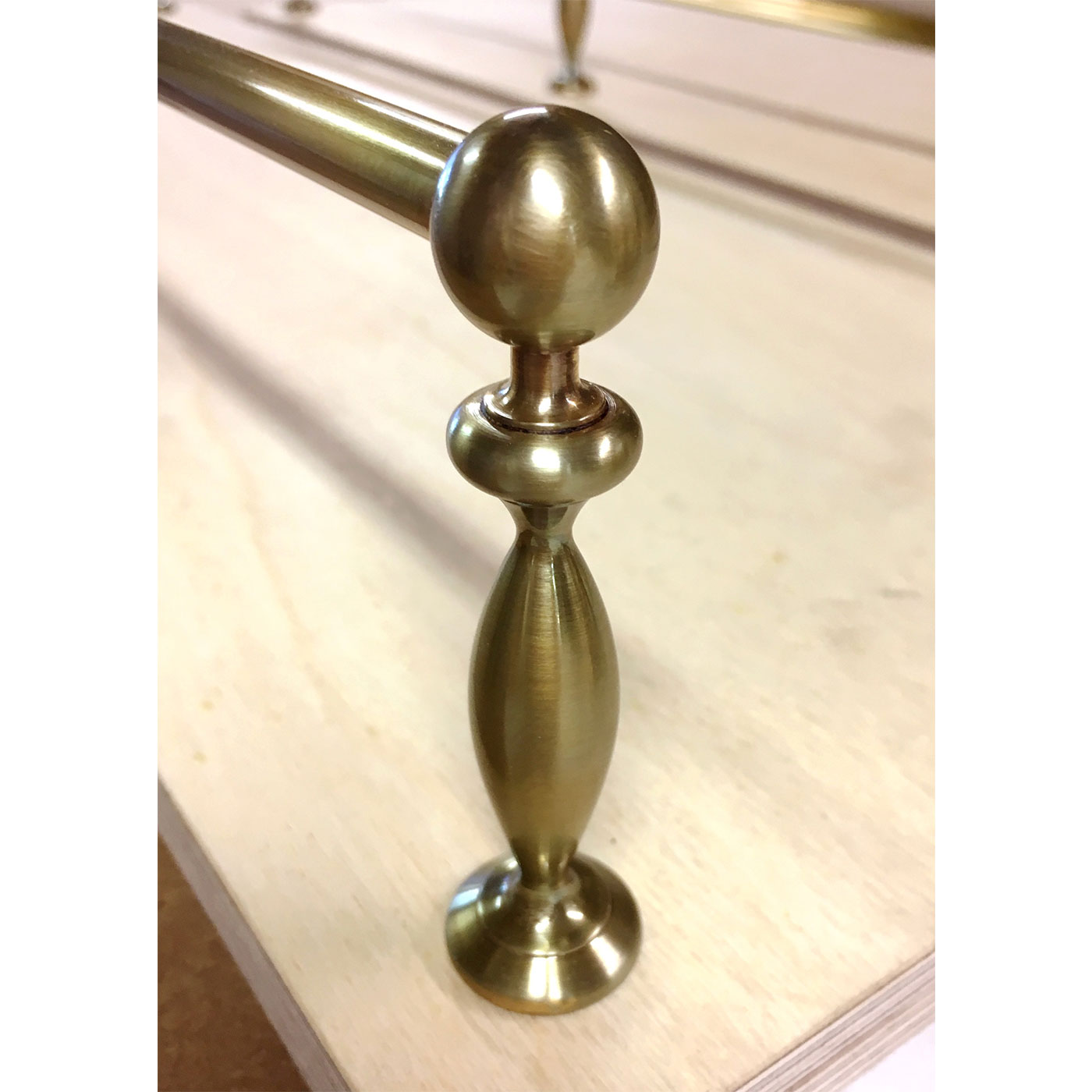 Solid Brass Fiddle Rail - Tall