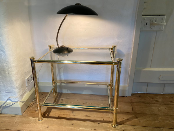 Custom Made Solid Brass & Glass Luxury Side Tables