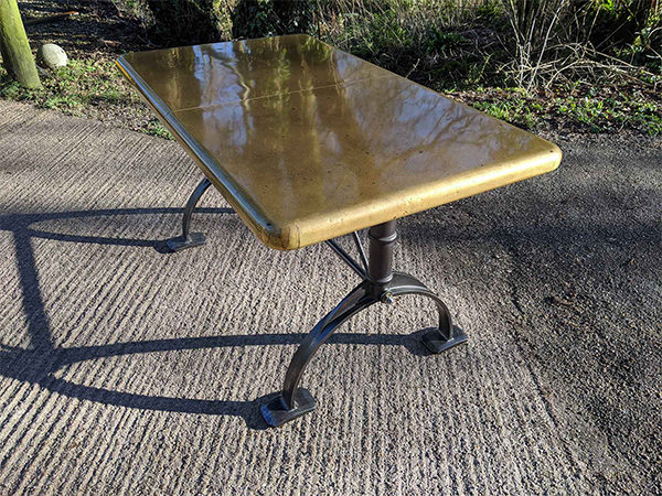 Custom-Made Antique Finish Brass Table