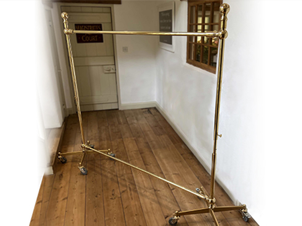 Bespoke Polished Brass Adjustable Clothing Rails