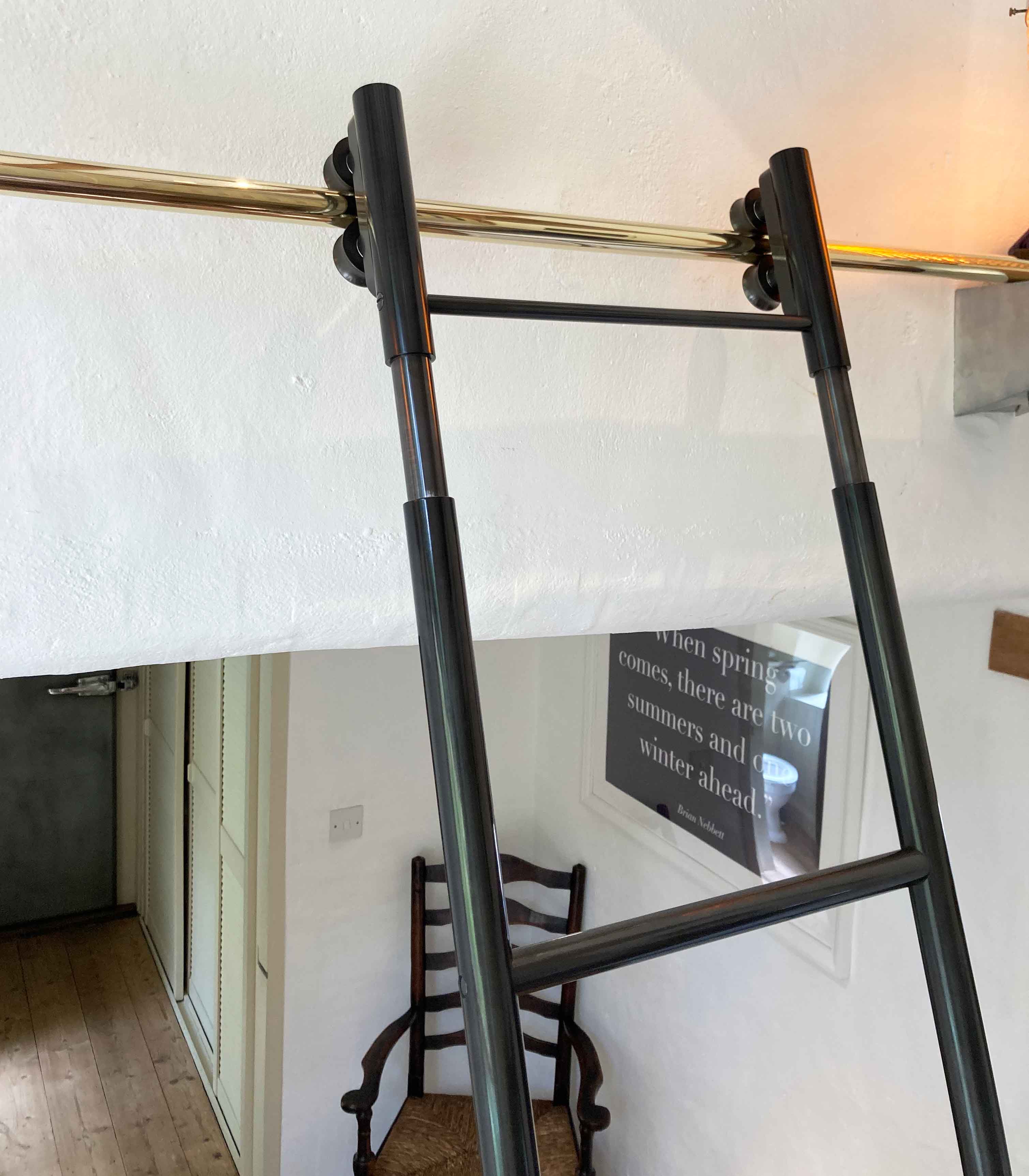 CustomMade Contemporary Telescopic Library Ladder Andrew Nebbett Designs