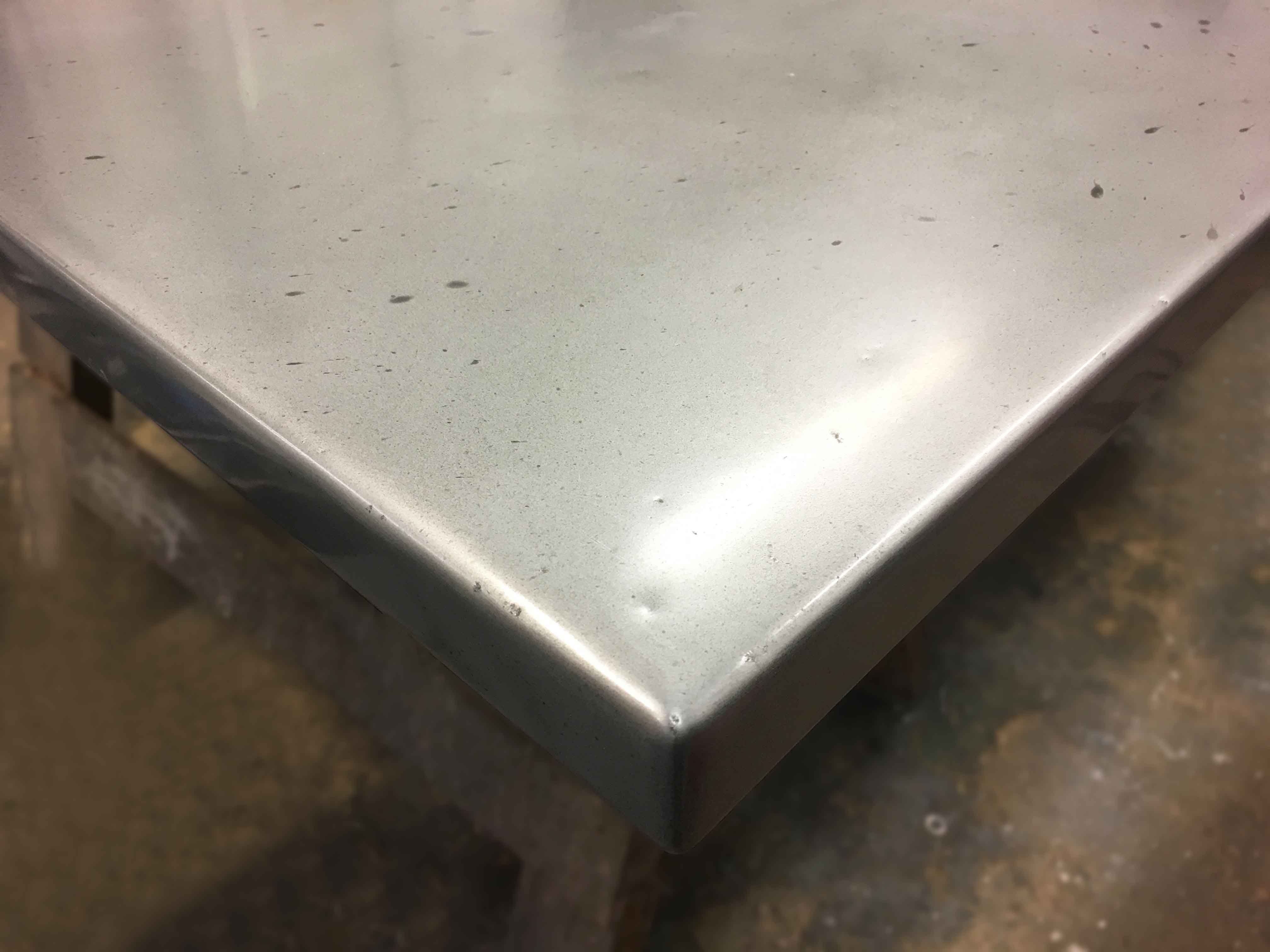 Custom Kitchen Worktop in Patinated Zinc with Integrated Drainer